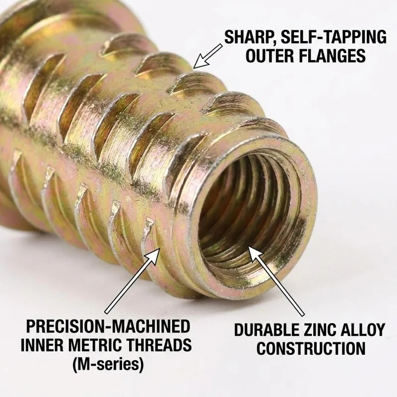 M4 M5 M6 M8 Threaded Insert Nu - Furniture Hardware Threaded Inserts ulasan dan harga