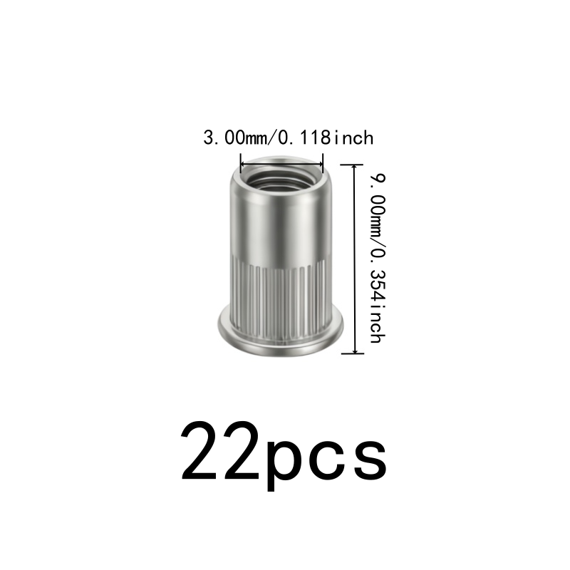 22 pcs M3 Threaded Insert Nuts - Furniture Hardware Threaded Inserts ulasan dan harga