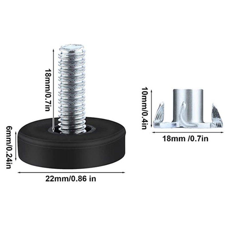 20Pcs Adjustable Feet Pads wit - Furniture Hardware Nut ulasan dan harga