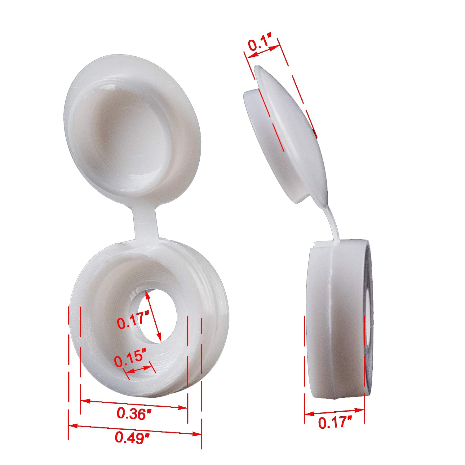 White Hinged Plastic Screw Cap - Furniture Hardware Nut ulasan dan harga