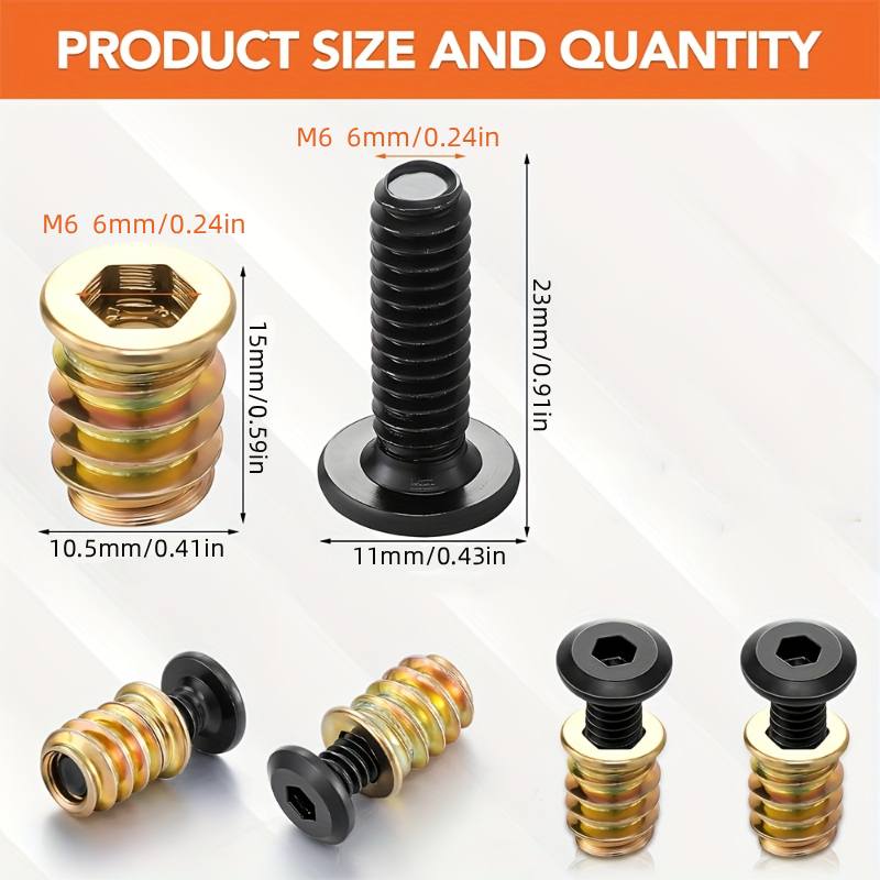10PCS Nut Threaded Inserts Com - Furniture Hardware Nut ulasan dan harga