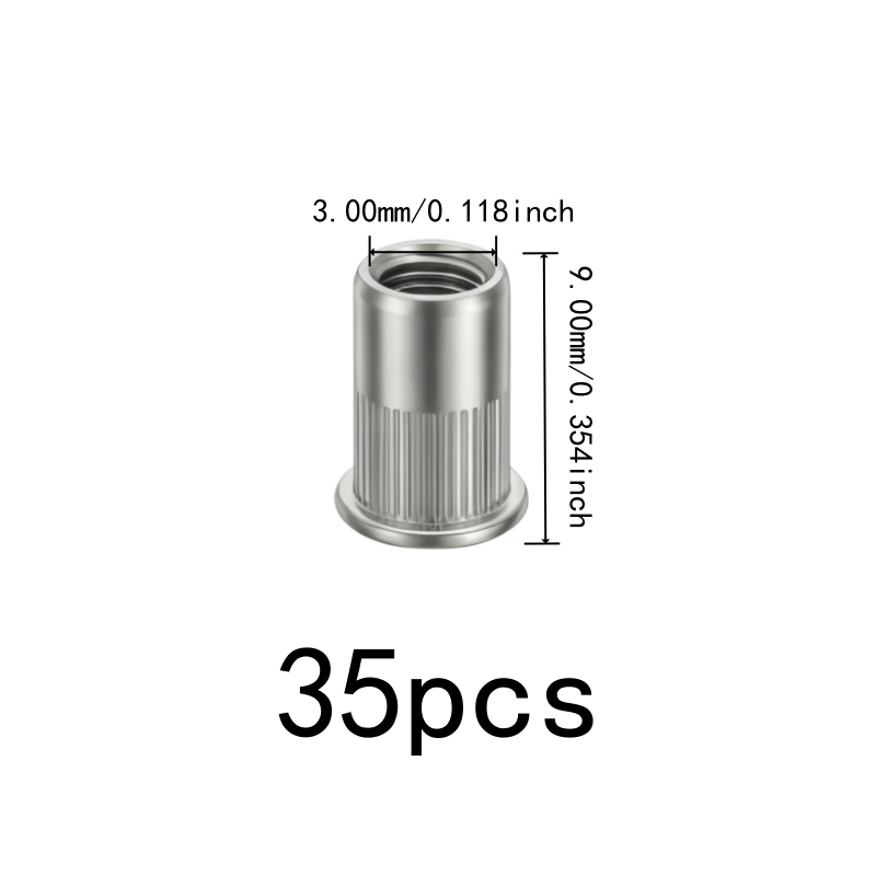 35 pcs M3 Threaded Insert Nuts - Furniture Hardware Threaded Inserts ulasan dan harga