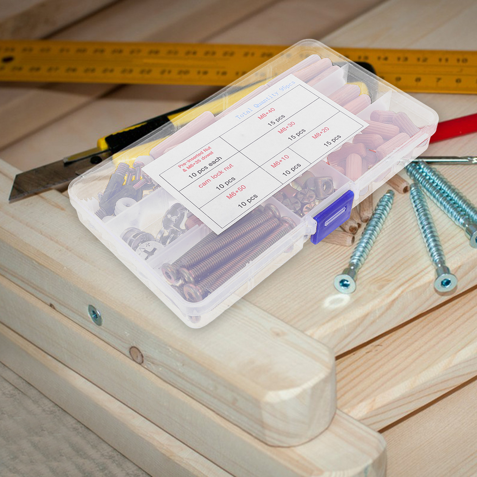 95Pcs Bunk Bed Hardware Connec - Furniture Hardware Nut ulasan dan harga